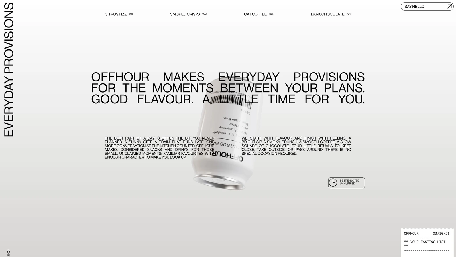 OFFHOUR collection editorial presentation