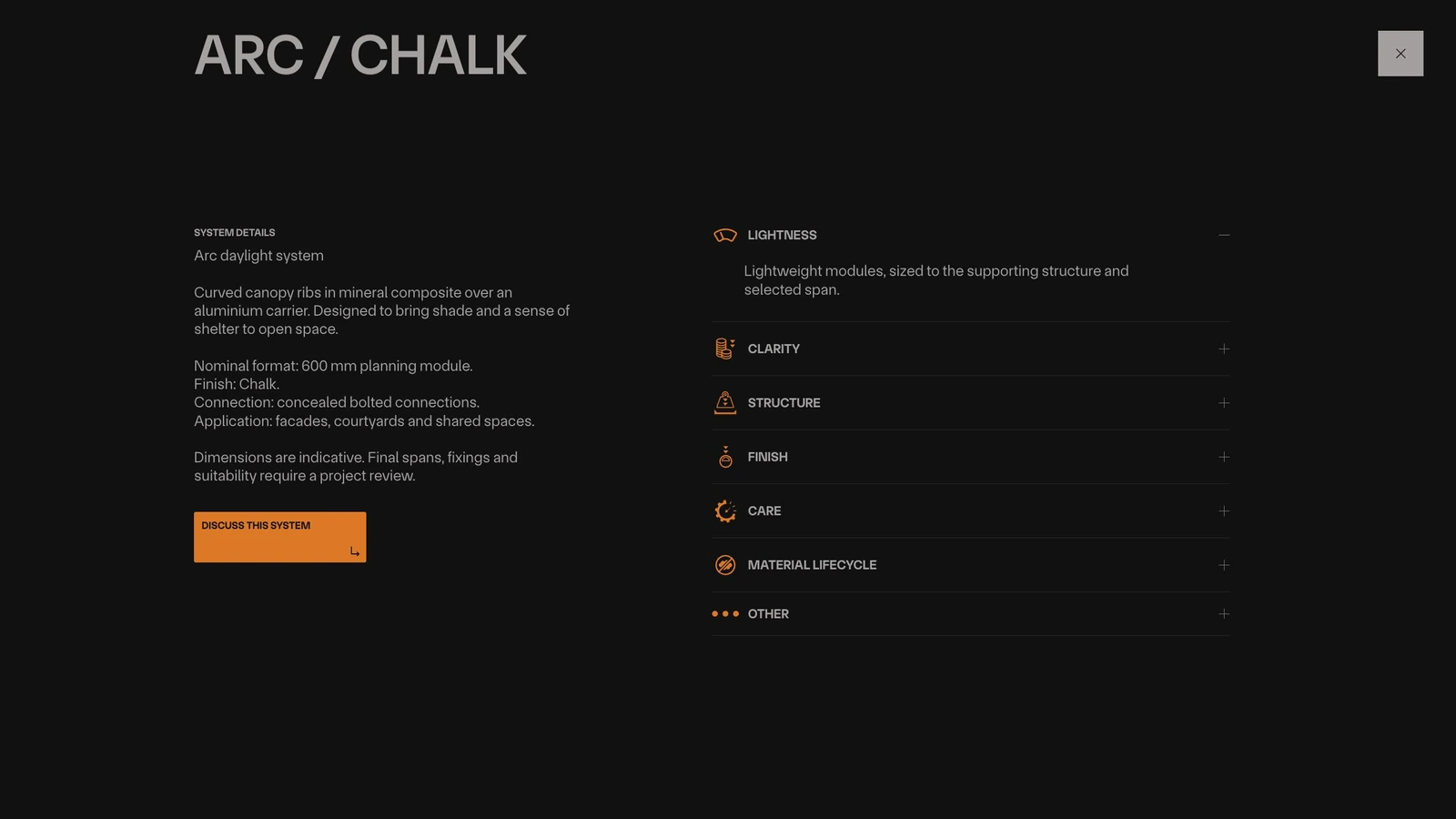Fiche du système Arc / Chalk de VANE